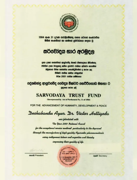 Sarvodaya National Award